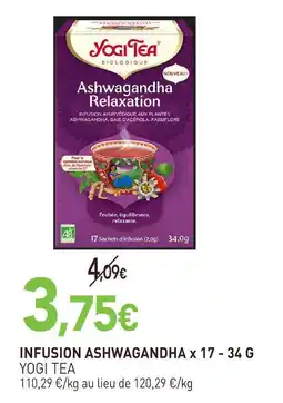 naturéO Yogi tea infusion ashwagandha x 17 - 34 g offre