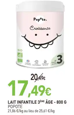 naturéO Popote lait infantile 3ème âge - 800 g offre