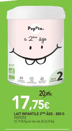 naturéO Popote lait infantile 2ème âge offre