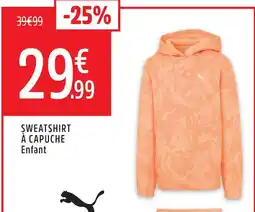 Intersport Puma sweatshirt à capuche enfant offre