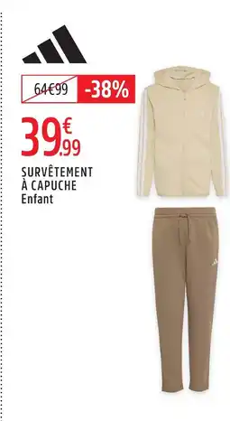 Intersport Adidas survêtement à capuche enfant offre