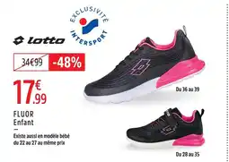 Intersport Lotto fluor enfant offre