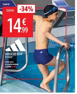 Intersport Adidas boxer de bain enfant offre