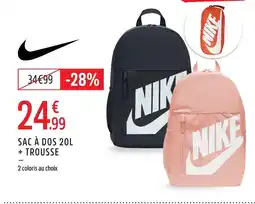 Intersport Nike sac à dos 20l + trousse offre