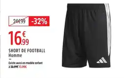 Intersport Adidas short de football homme offre