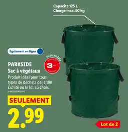 Lidl Parkside sac à végétaux offre