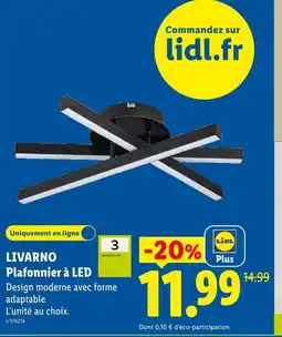 Lidl Livarno plafonnier à led offre