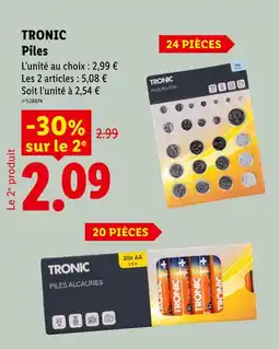 Lidl Tronic piles offre