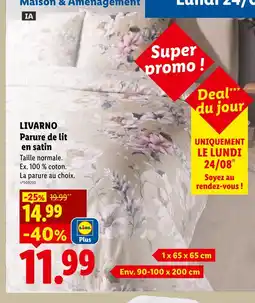 Lidl Livarno parure de lit en satin offre