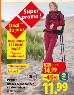 Lidl Crivit bâtons de randonnée en aluminium offre