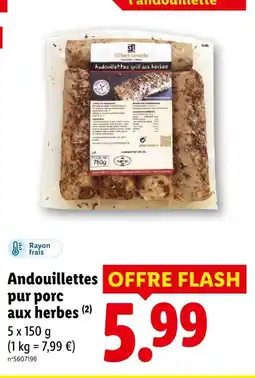 Lidl Gilbert lemelle andouillettes pur porc aux herbes offre