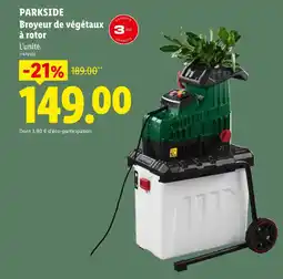 Lidl Parkside broyeur de végétaux à rotor offre