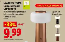 Lidl Livarno home lampe de table led sans fil offre