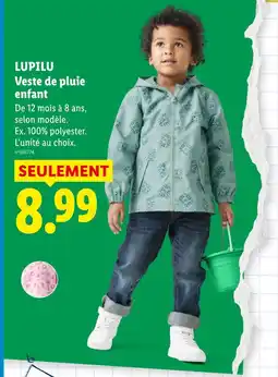 Lidl Lupilu veste de pluie enfant offre