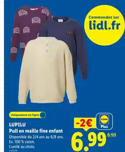 Lidl Lupilu pull en maille fine enfant offre