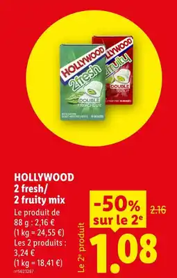 Lidl Hollywood 2 fresh/ 2 fruity mix offre