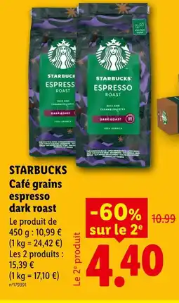 Lidl Starbucks café grains espresso dark roast offre