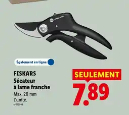 Lidl Fiskars sécateur à lame franche offre