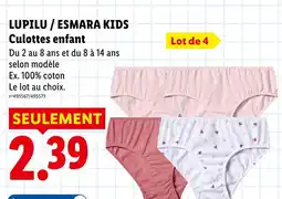 Lidl Lupilu / esmara kids culottes enfant offre