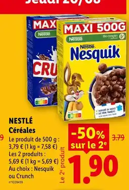 Lidl Nestlé céréales offre