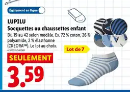 Lidl Lupilu socquettes ou chaussettes enfant offre