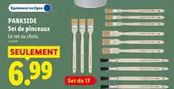 Lidl Parkside set de pinceaux offre