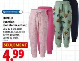 Lidl Lupilu pantalon molletonné enfant offre
