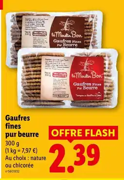 Lidl Le moullin bon gaufres fines pur beurre nature offre