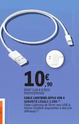 E.Leclerc Apple - cable lightning usb a garante offre