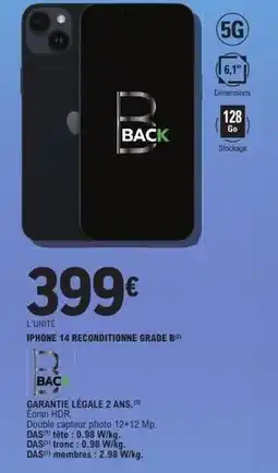 E.Leclerc Iphone 14 reconditionne grade b offre