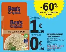 E.Leclerc Ben's original - riz micro ondable offre