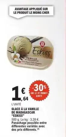 E.Leclerc Glace à la vanille de madagascar offre