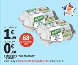 E.Leclerc Matines - 6 gros oeufs frais plein air offre