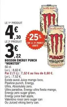 E.Leclerc Monster - boisson energy punch offre