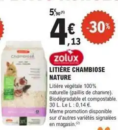 E.Leclerc Jardi Zolux - litière chambiose nature offre
