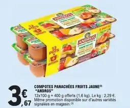 E.Leclerc Express Andros - compotes panachées fruits jaune offre