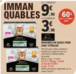 E.Leclerc Jardi Purina - bouchées en sauce pour chat stérilisé offre
