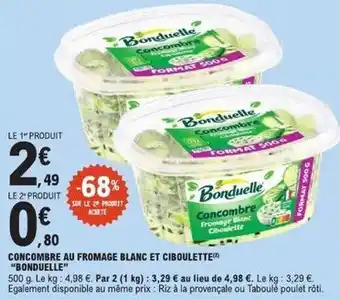Bonduelle - concombre au fromage blanc et ciboulette