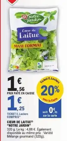 E.Leclerc Express Cegur de laitue offre