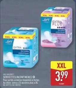 ALDI L'oréal - serviettes incontinence offre