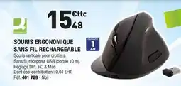 Hyperburo Souris ergonomique sans fil rechargeable offre