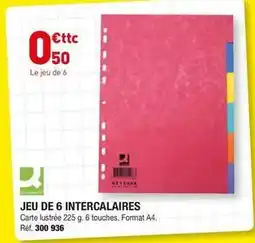 Hyperburo Jeu de 6 intercalaires offre