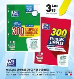 Hyperburo Oxford - feuilles simples ou copies doubles offre