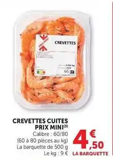 Hyper U Prix mini - crevettes cuites offre