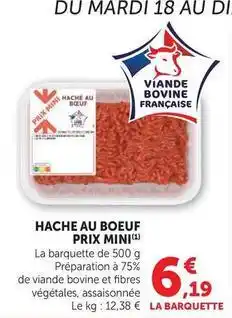 Hyper U Prix mini - hache au boeuf offre