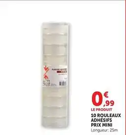 Hyper U Prix mini - 10 rouleaux adhésifs offre