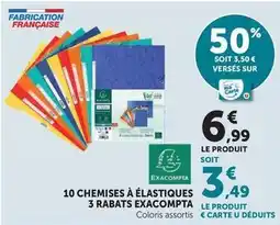 Hyper U Exacompta - 10 chemises à élastiques 3 rabats offre