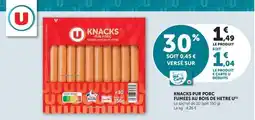 Hyper U U - knacks pur porc fumés au bois de hettre offre