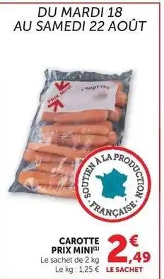 Hyper U Prix mini - carotte offre