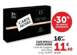 Hyper U Carte noire - cafe moulu offre